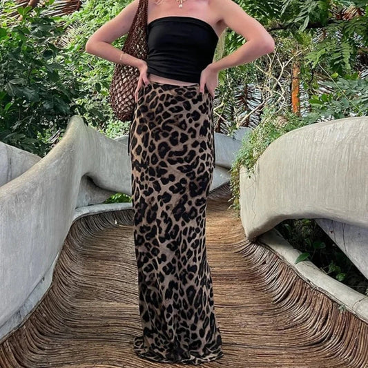 Dámská maxi leopardí sukně