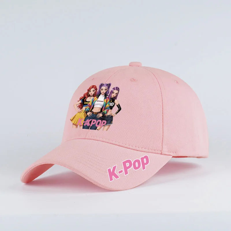 Kšiltovka K-pop s potiskem, růžová