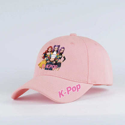 Kšiltovka K-pop s potiskem, růžová