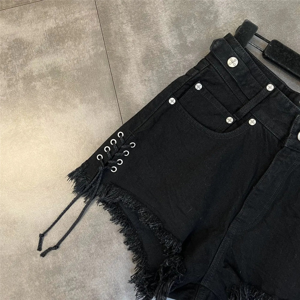Dámské gothic denim šortky