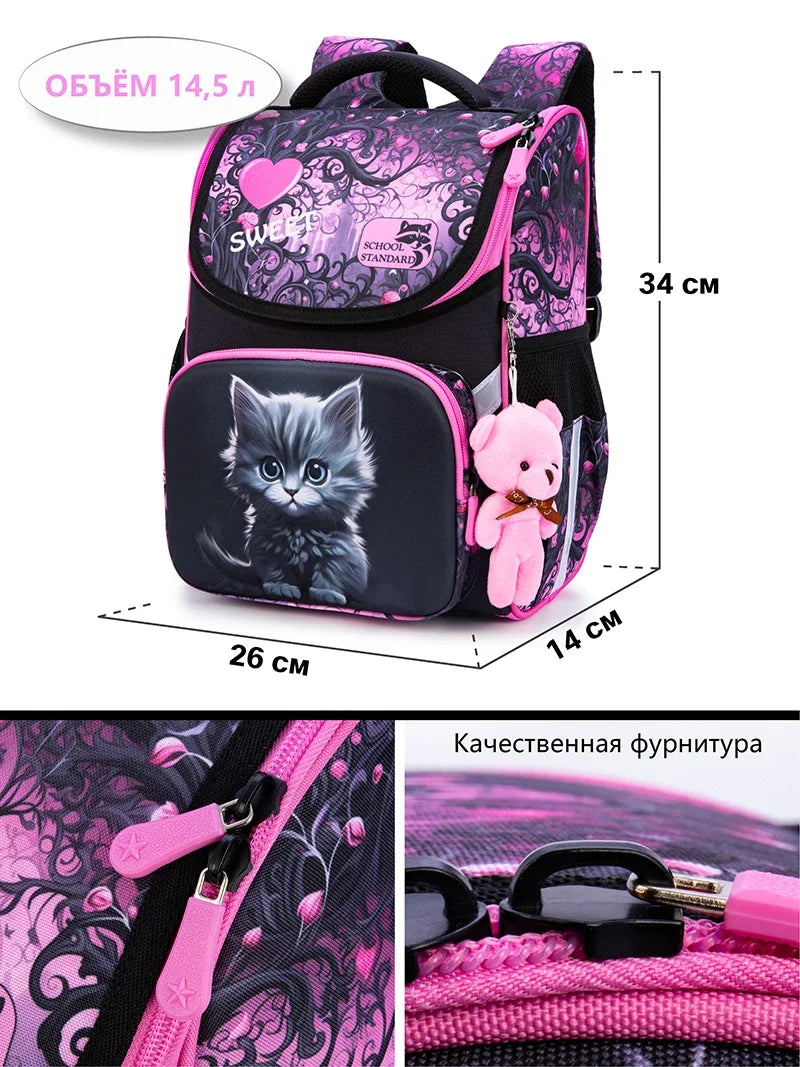 Ortopedický dívčí školní batoh