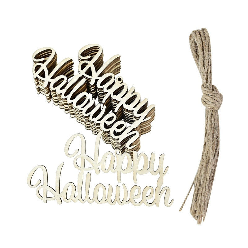 Dřevěné doplňky na Halloween 10 ks