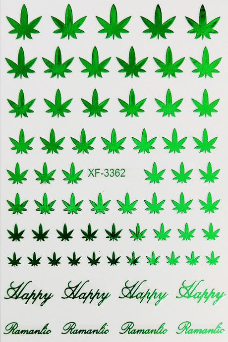 Nálepky na nehty Weed