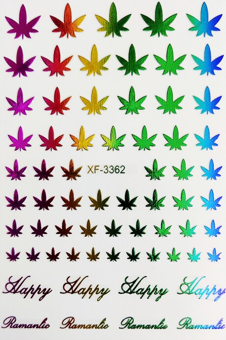 Nálepky na nehty Weed