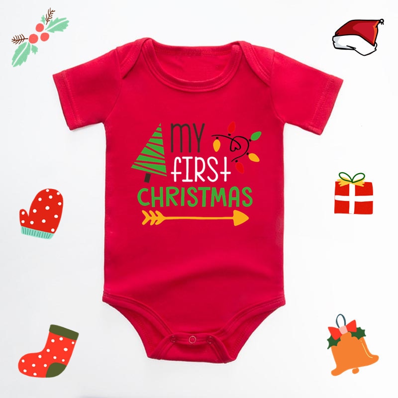 Vánoční body s nápisem My First Christmas Baby