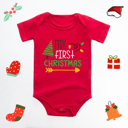 Vánoční body s nápisem My First Christmas Baby