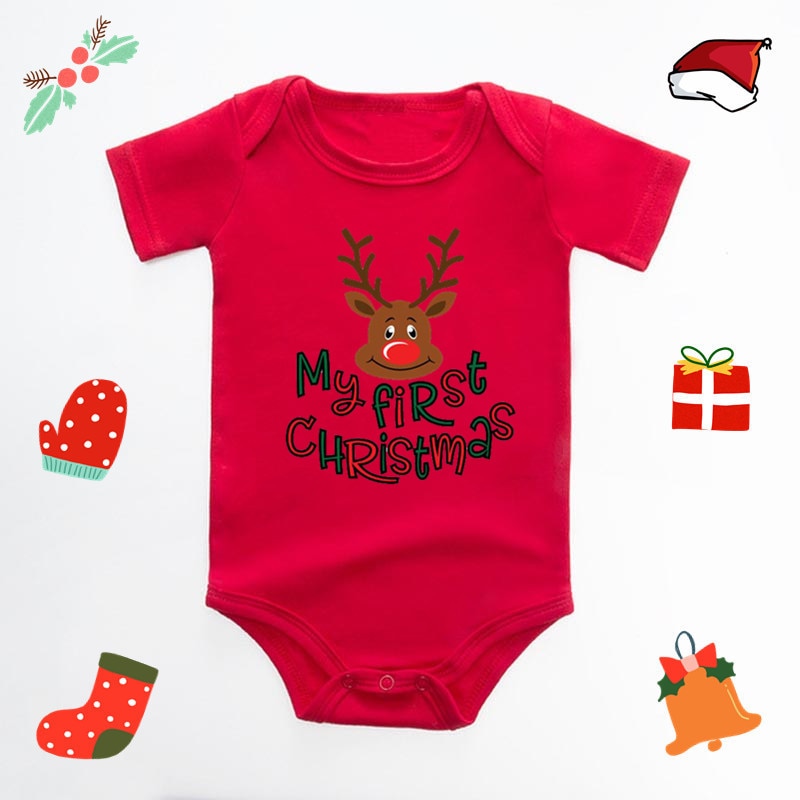 Vánoční body s nápisem My First Christmas Baby