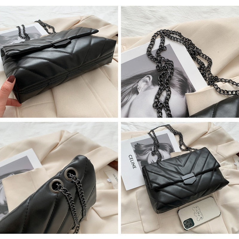 Dámská crossbody kabelka s řetězem