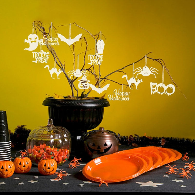 Dřevěné doplňky na Halloween 10 ks