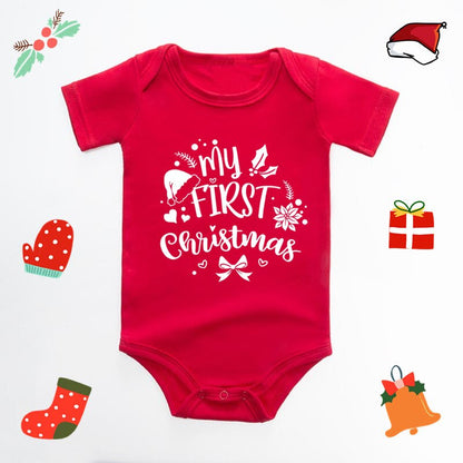 Vánoční body s nápisem My First Christmas Baby