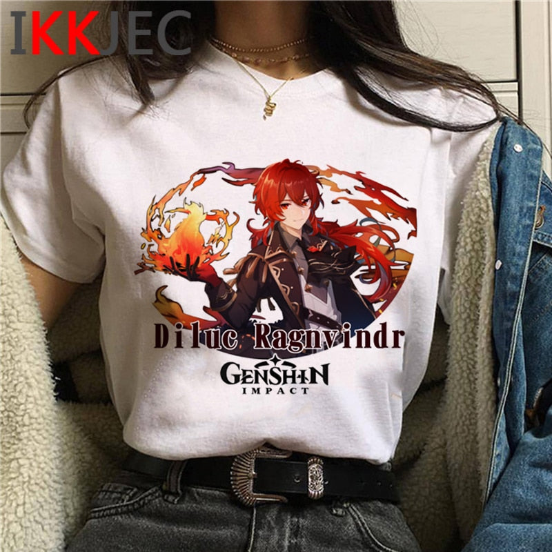 Dámské triko s potiskem Genshin