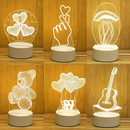 Romantická 3D lampa