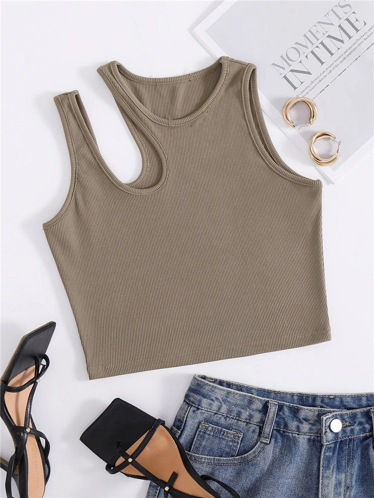 Dámský asymetrický croptop