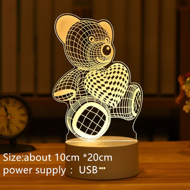 Romantická 3D lampa