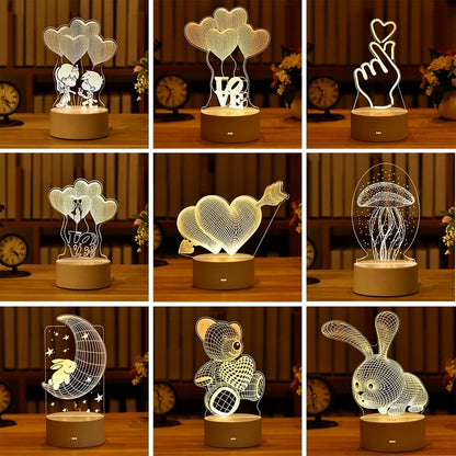 Romantická 3D lampa