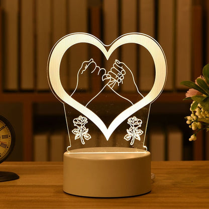 Romantická 3D lampa