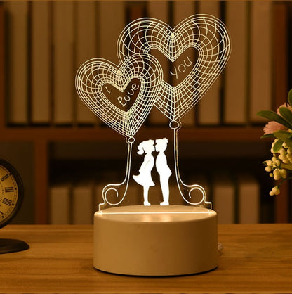 Romantická 3D lampa