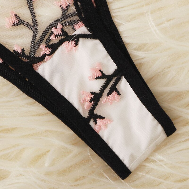 Dámská sexy set spodního prádla s květinami