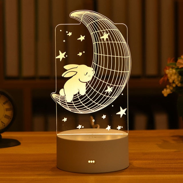Romantická 3D lampa