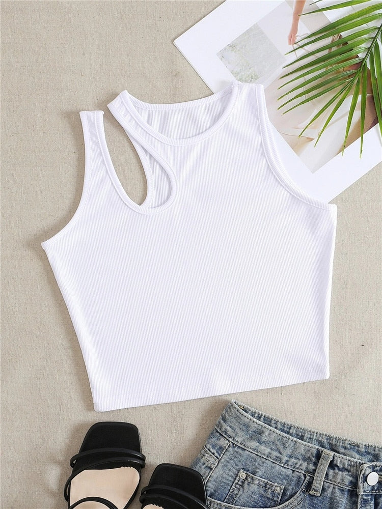 Dámský asymetrický croptop