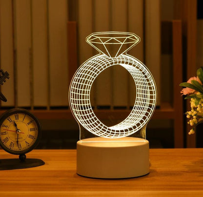 Romantická 3D lampa