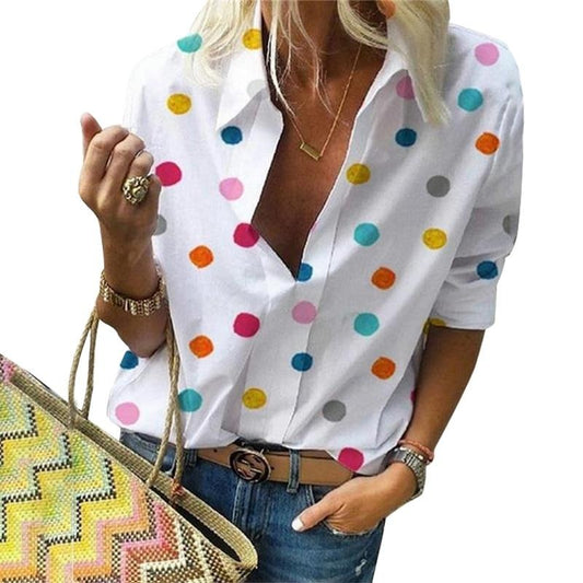 Dámská košile s barevnými puntíky