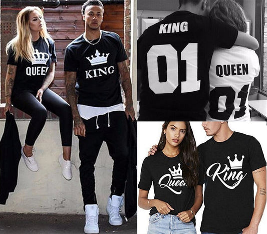 Stylové párové triko King a Queen