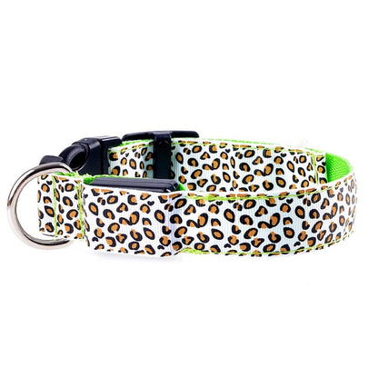 Svítící leopardí obojek