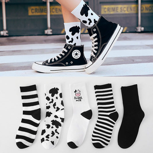 Černobílé dámské ponožky