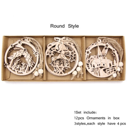 Dřevěné vánoční ozdoby na stromek