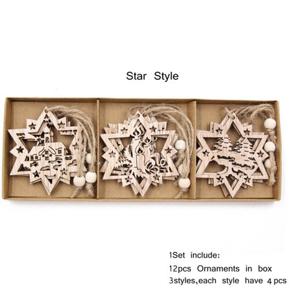 Dřevěné vánoční ozdoby na stromek