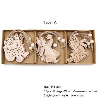 Dřevěné vánoční ozdoby na stromek