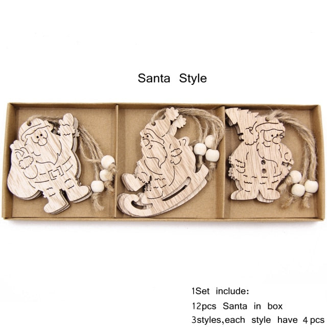 Dřevěné vánoční ozdoby na stromek