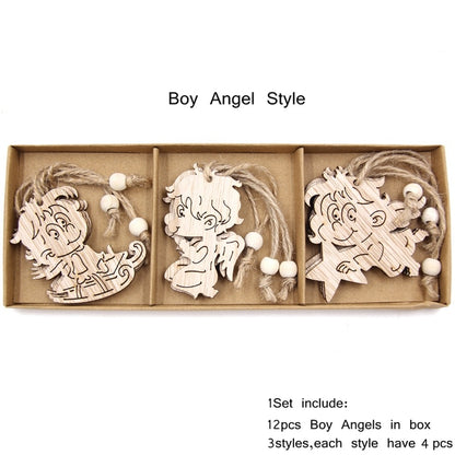 Dřevěné vánoční ozdoby na stromek