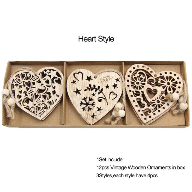 Dřevěné vánoční ozdoby na stromek