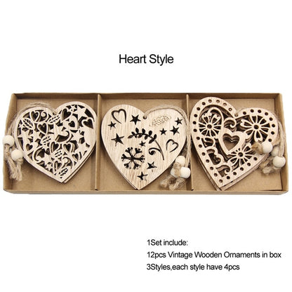 Dřevěné vánoční ozdoby na stromek