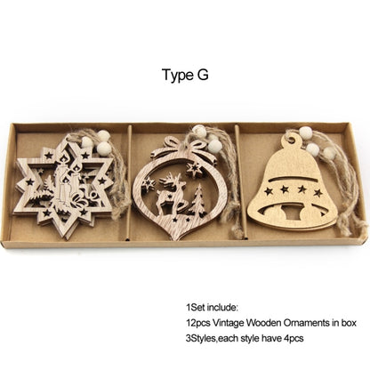 Dřevěné vánoční ozdoby na stromek