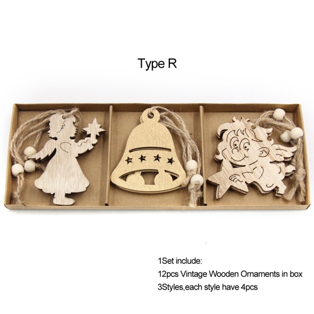 Dřevěné vánoční ozdoby na stromek