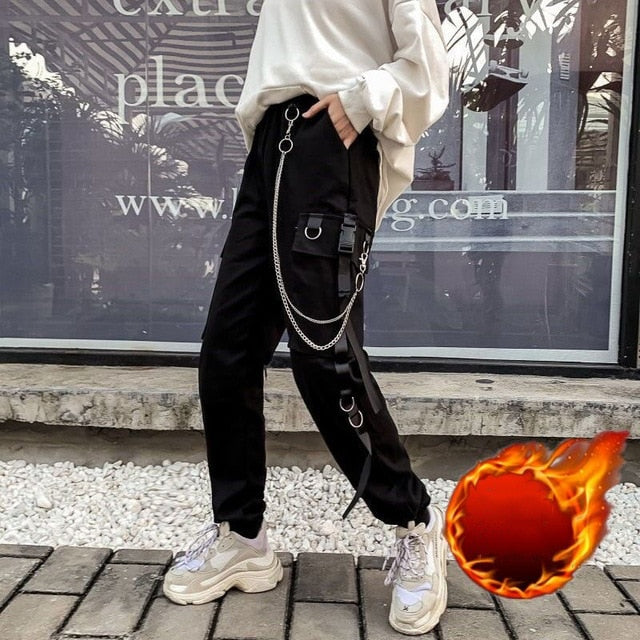 Dámské kalhoty s řetězem