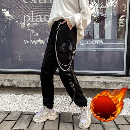 Dámské kalhoty s řetězem