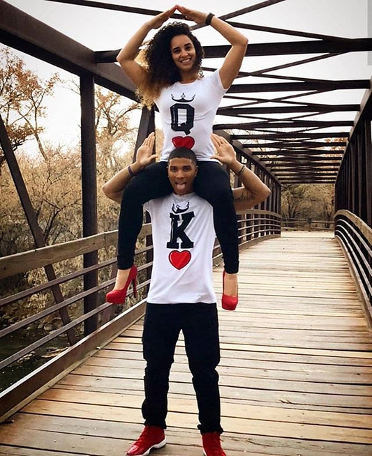 Párové triko s krátkým rukávem Queen a King