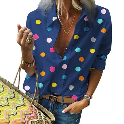 Dámská košile s barevnými puntíky