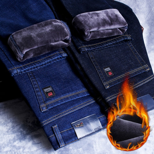 Pánské zimní zateplené džíny