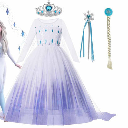 Dívčí šaty s dlouhým rukávem Frozen