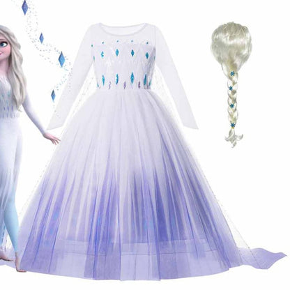 Dívčí šaty s dlouhým rukávem Frozen