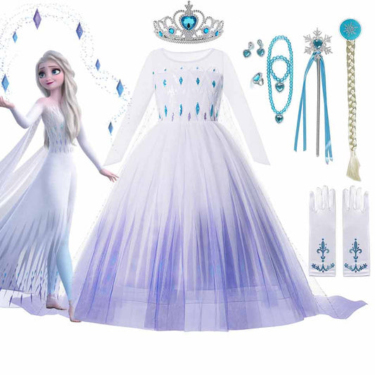 Dívčí šaty s dlouhým rukávem Frozen