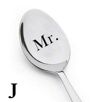 Párové lžičky s potiskem Mr. a Mrs.